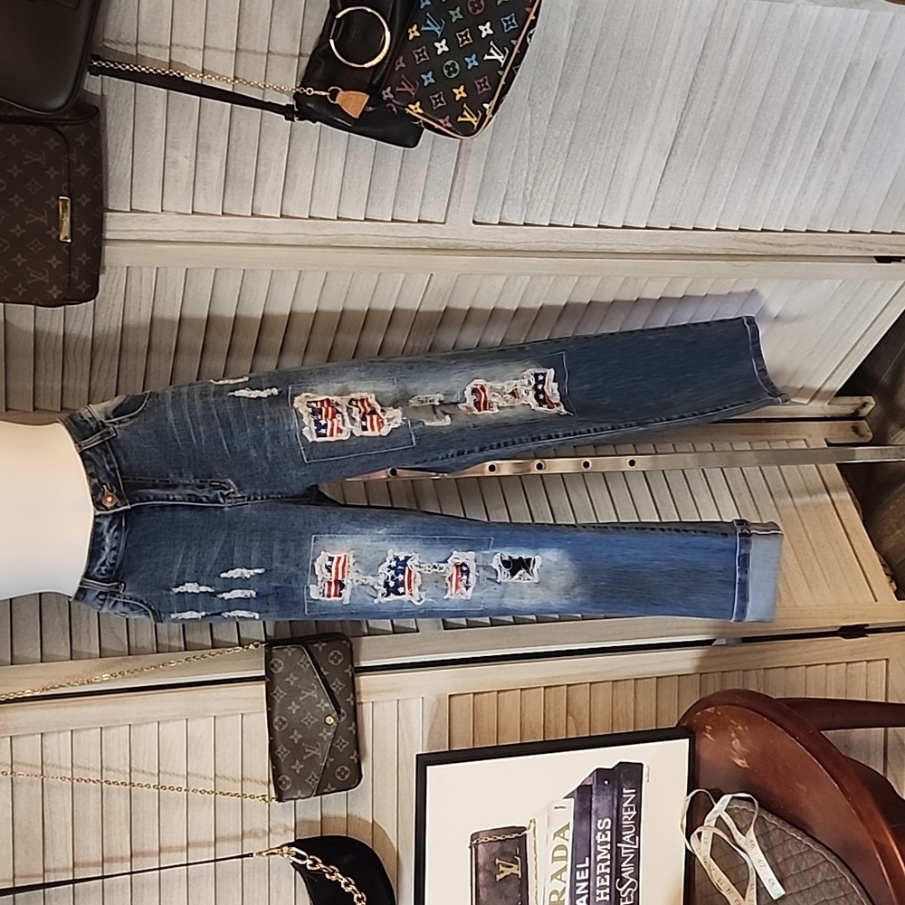 Boutique brand American flag design Jeans